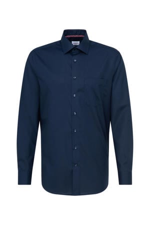regular fit overhemd donkerblauw
