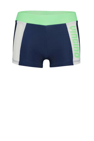 zwemboxer Xochem donkerblauw/wit/groen