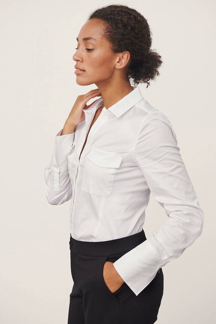 Lange witte dames blouse hot sale