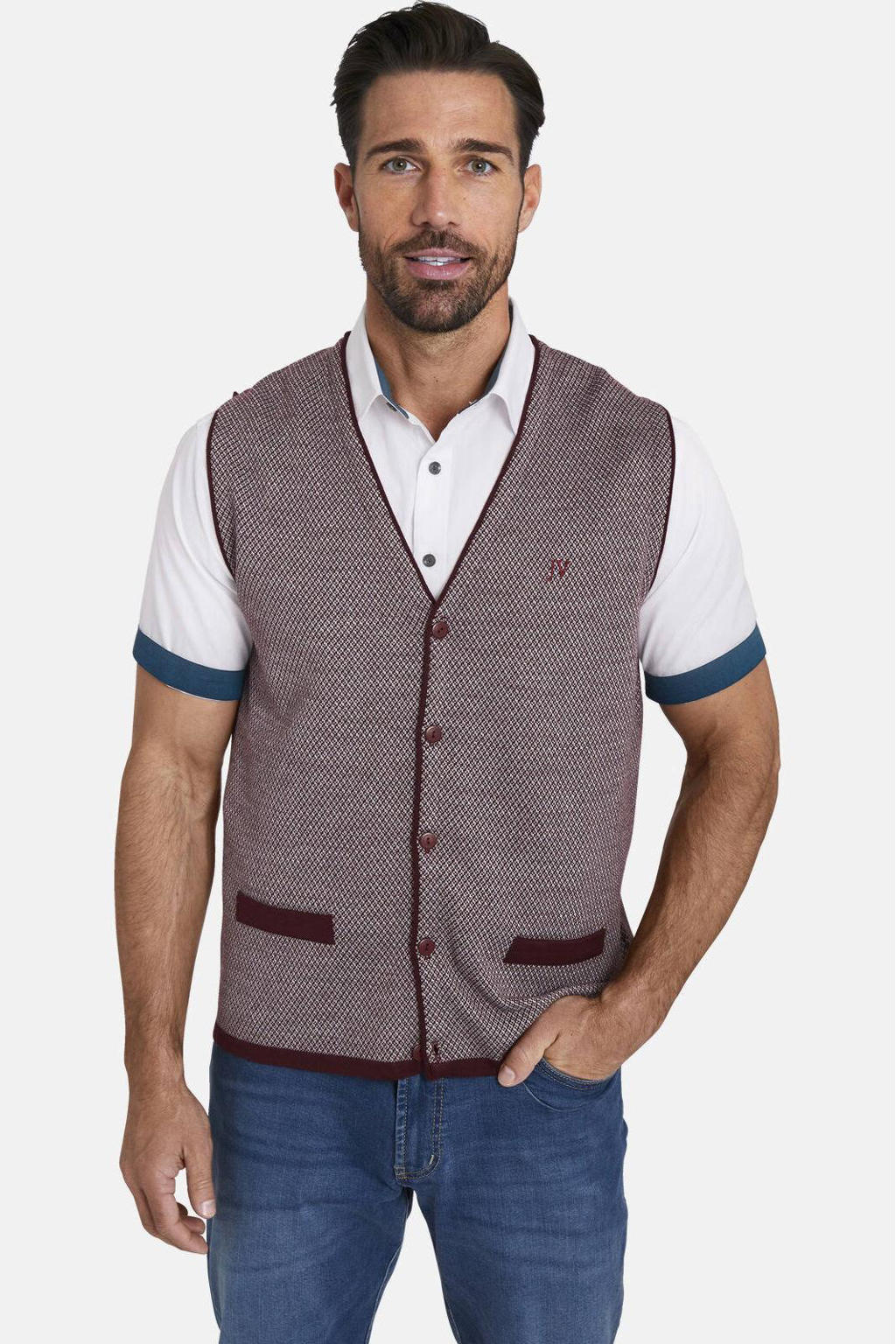 Gebreide bodywarmer TANE marineblauw grijs online kopen Gebreide bodywarmer TANE marineblauw grijs online kopen