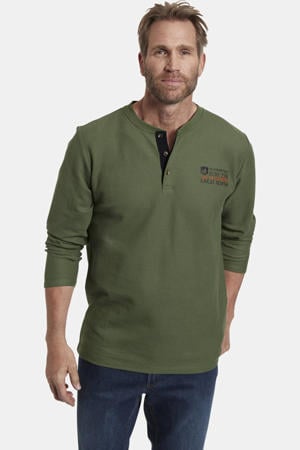 regular fit longsleeve IVOR Plus Size olijfgroen