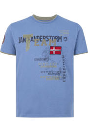 thumbnail: Jan Vanderstorm T-shirt SÖLVE Plus Size lichtblauw