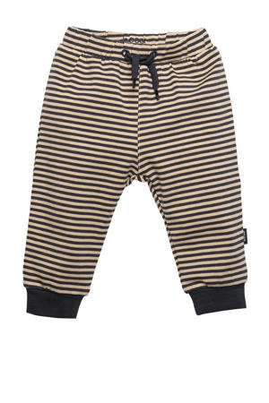 baby gestreepte regular fit broek beige/donkerblauw