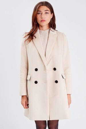 coat met wol beige