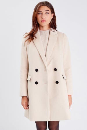 coat met wol beige