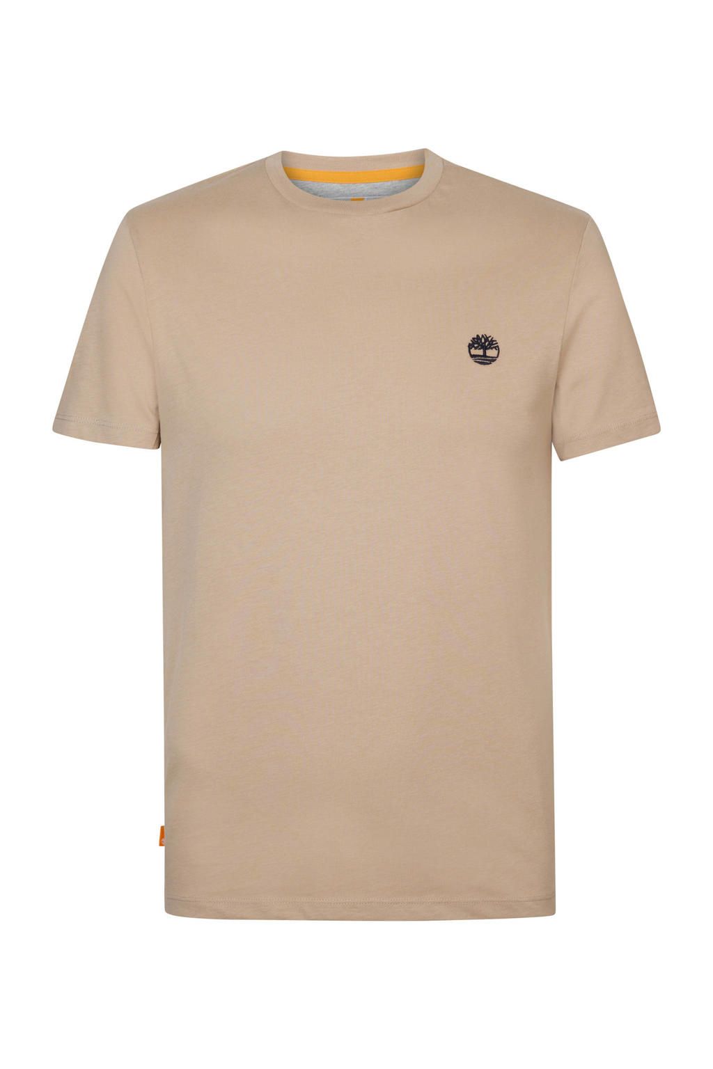 Beige heren Timberland T-shirt van biologisch katoen met korte mouwen en ronde hals