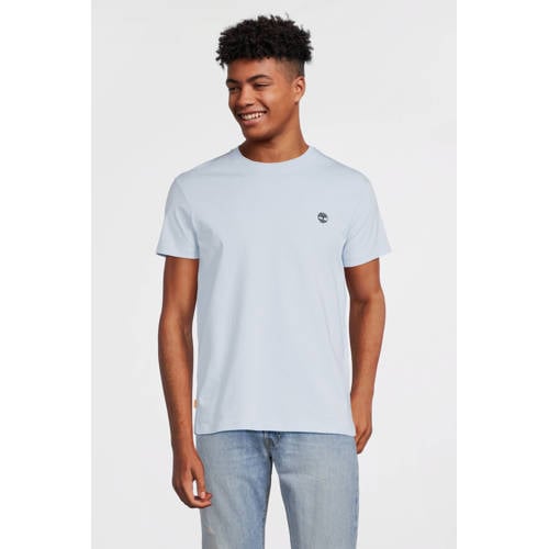 Timberland slim fit T-shirt van katoen lichtblauw afbeelding