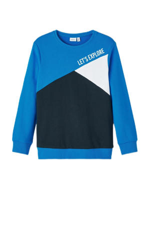 sweater NKMKANKAN blauw/donkerblauw/wit