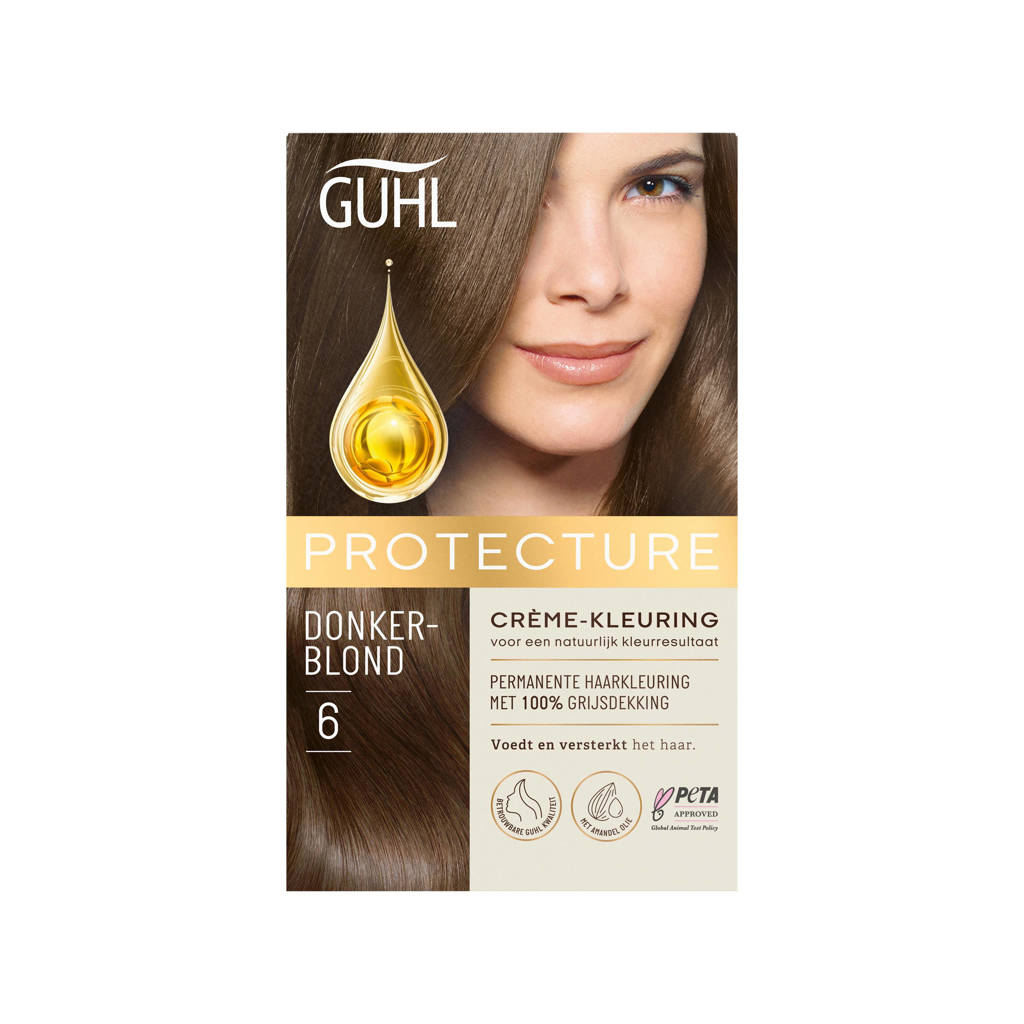 Dek de tafel Rechtsaf val Guhl Protecture Beschermende Crème haarkleuring - Nr. 6 Donkerblond |  wehkamp