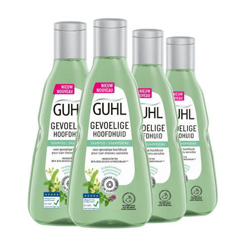 Wehkamp Guhl Gevoelige Hoofdhuid shampoo - 4 x 250 ml - voordeelverpakking aanbieding