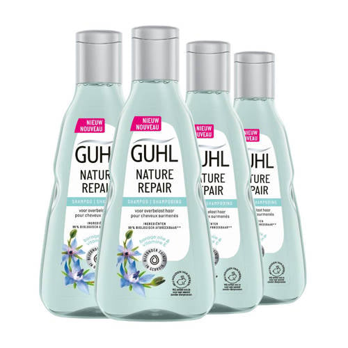 Wehkamp Guhl Nature Repair shampoo - 4 x 250 ml - voordeelverpakking aanbieding
