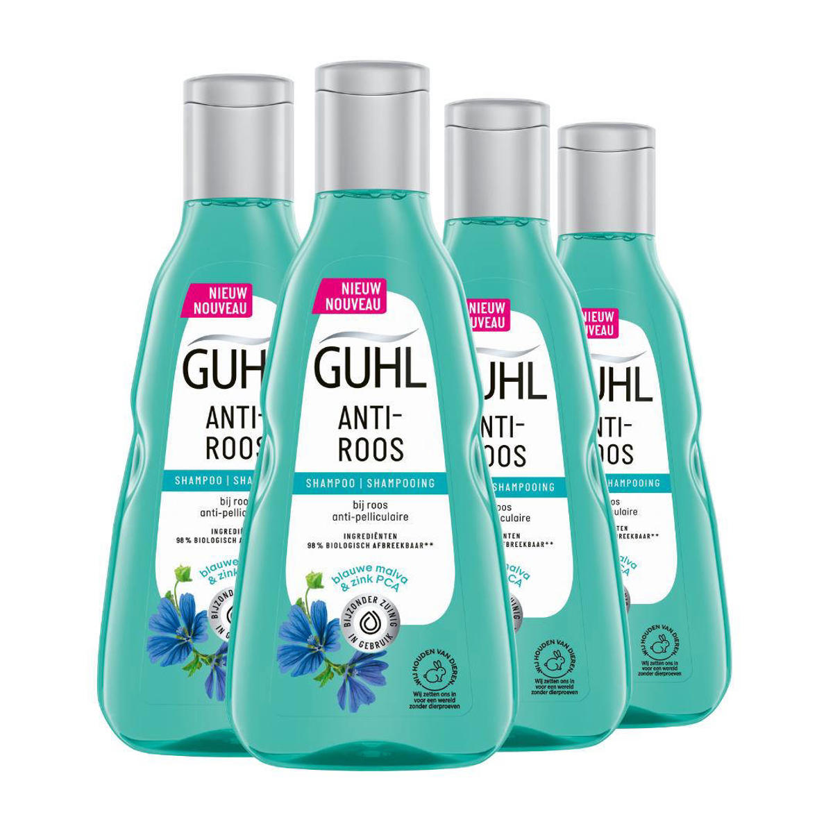 binair Oeganda Gezond eten Guhl Anti-Roos shampoo - 4 x 250 ml - voordeelverpakking | wehkamp