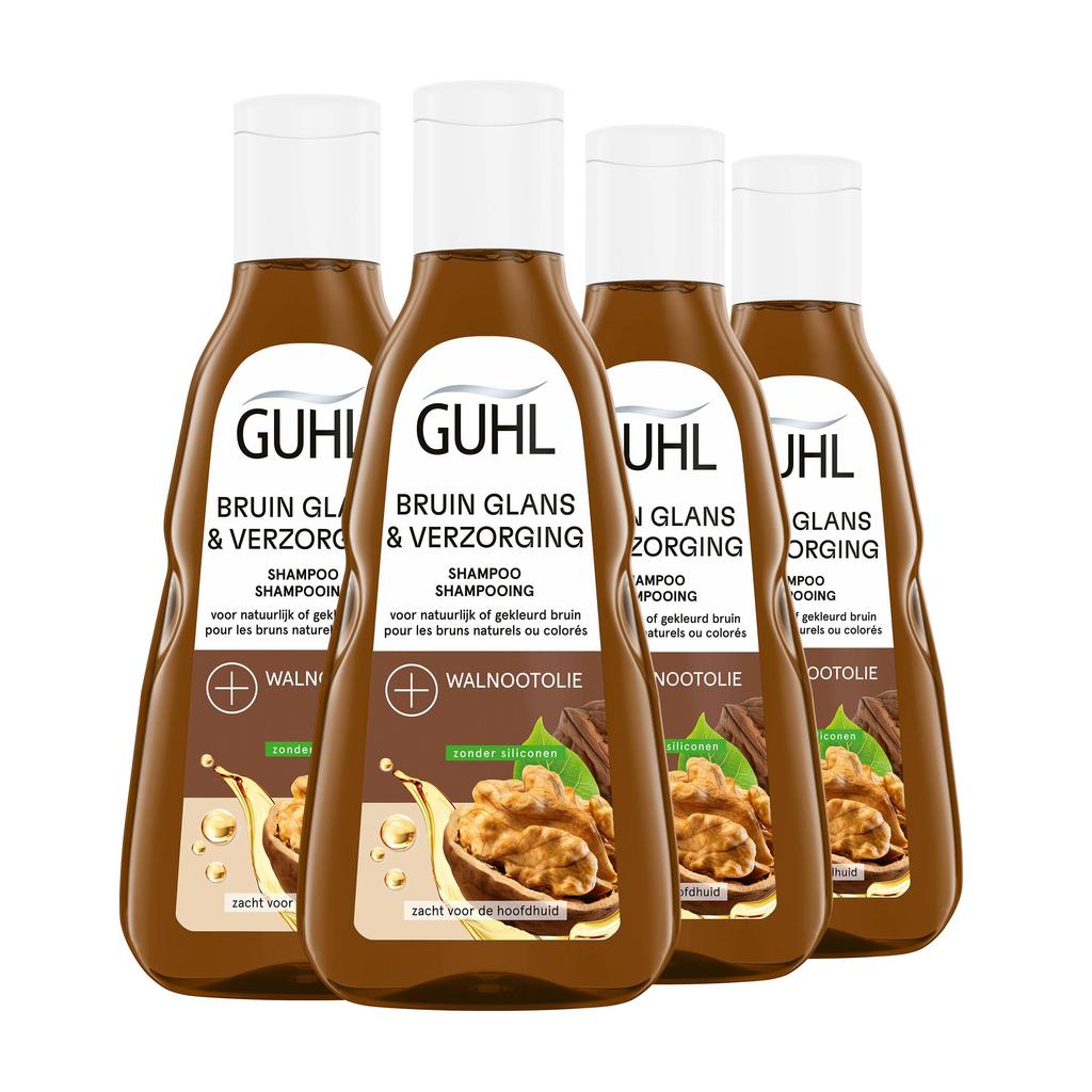 Guhl Bruin Glans & Verzorging shampoo - 4 x 250 ml