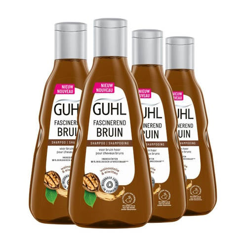 Wehkamp Guhl Fascinerend Bruin shampoo - 4 x 250 ml - voordeelverpakking aanbieding