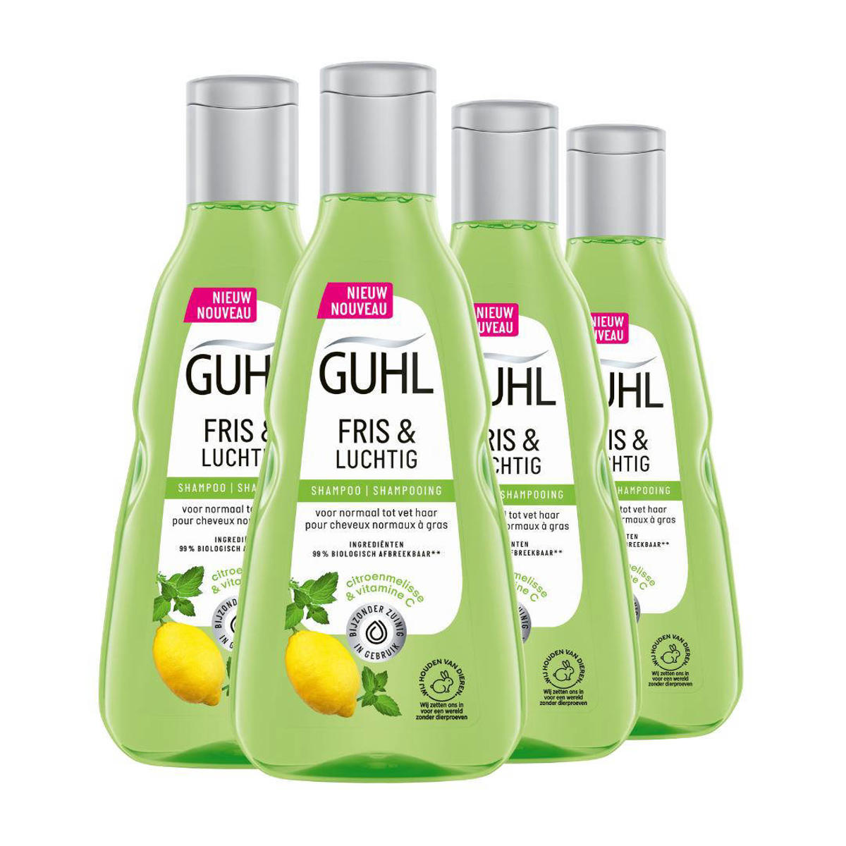 hout George Stevenson Tegen de wil Guhl Fris & Luchtig shampoo - 4 x 250 ml - voordeelverpakking | wehkamp