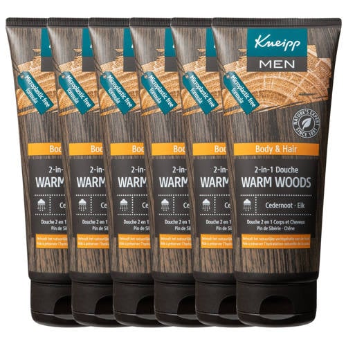 Kneipp Man Warm Woods douchegel - 6 x 200 ml - voordeelverpakking