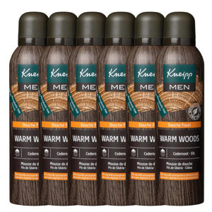 Warm Woods for Men douchefoam  - 6 x 200 ml - voordeelverpakking