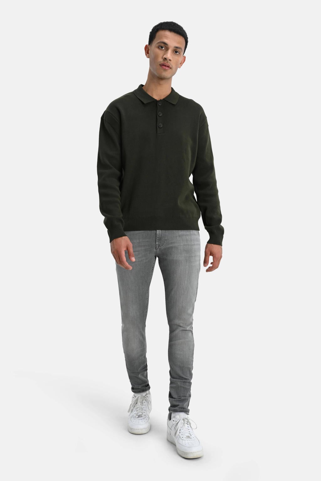 Tommy Hilfiger fijngebreide trui met logo faded indigo Tommy Hilfiger fijngebreide trui met logo faded indigo