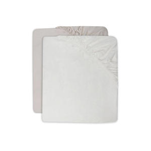 katoenen jersey ledikant hoeslaken 60x120 cm Ivory/Nougat (set van 2)