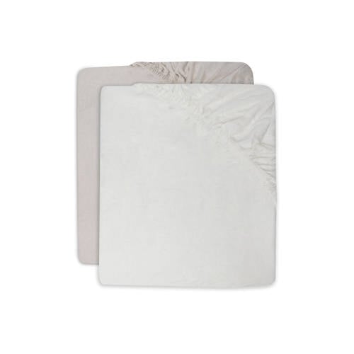 Jollein katoenen jersey ledikant hoeslaken 60x120 cm Ivory/Nougat - set van 2 afbeelding