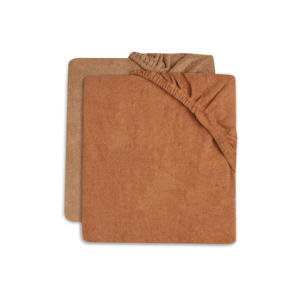 aankleedkussenhoes badstof 50x70cm - set van 2 Caramel/Biscuit