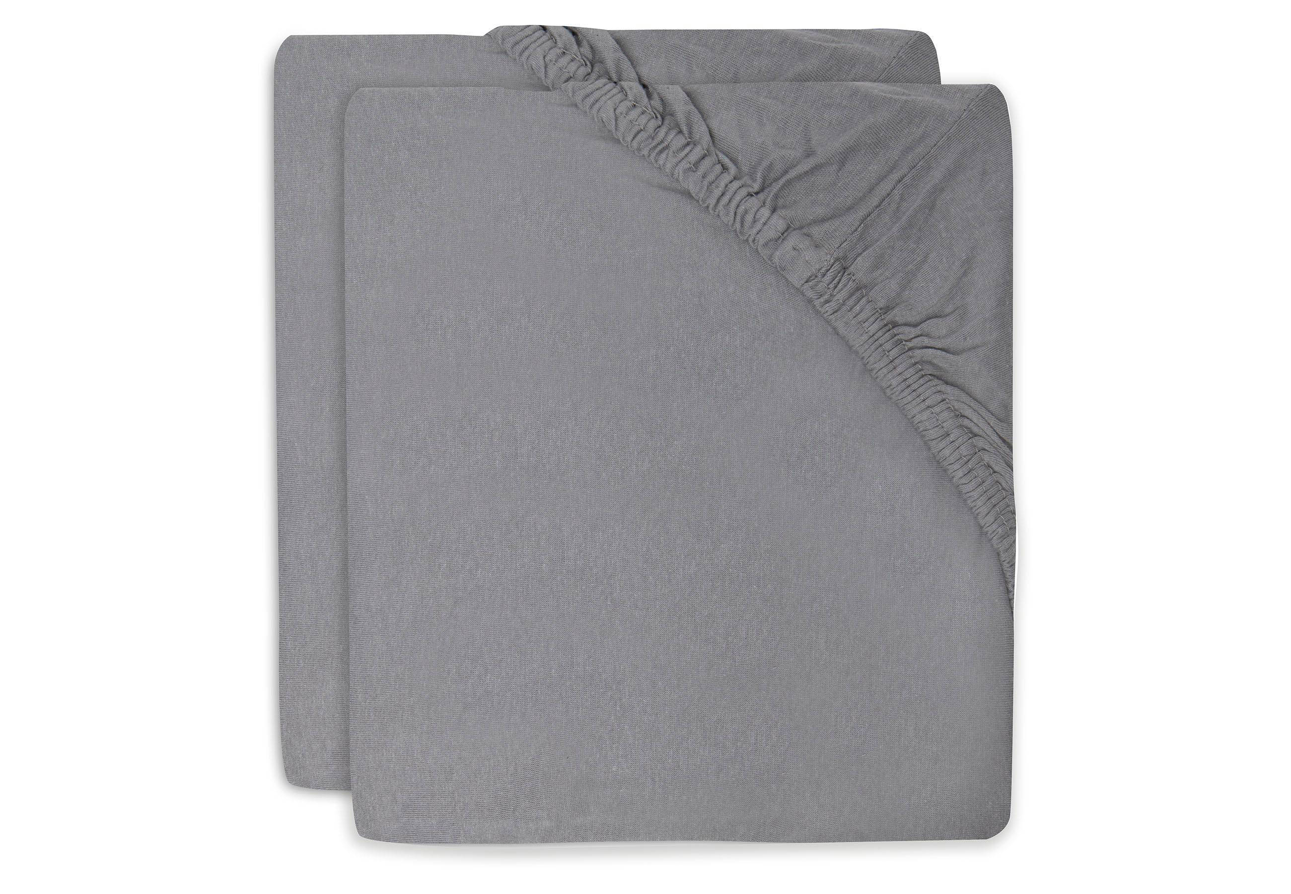 Jollein Katoenen Jersey Wieg Hoeslaken 40/50 X 80/90 Cm Storm Grey Set Van 2 17026533