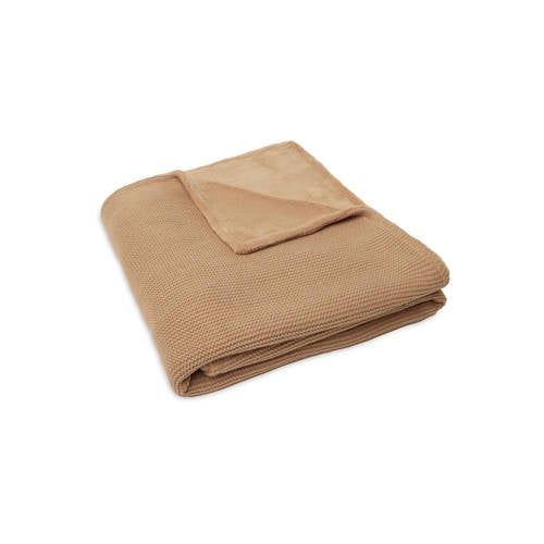 Jollein baby ledikantdeken 100x150cm Basic Knit Biscuit/Fleece afbeelding