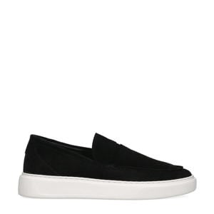 suède loafers zwart