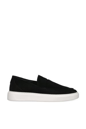 suède loafers zwart