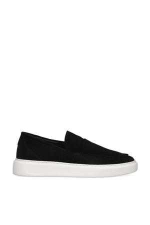 suède loafers zwart