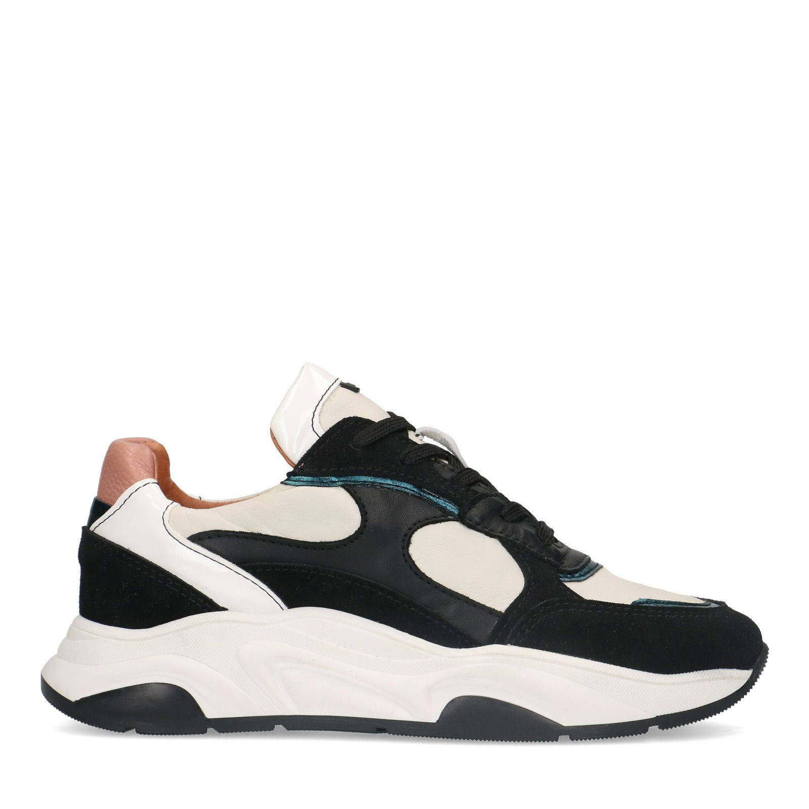 Manfield leren sneakers zwart | wehkamp