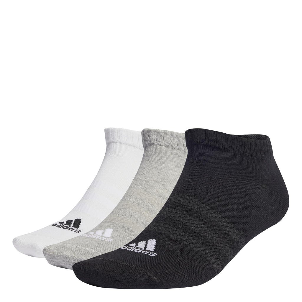 adidas Performance   sportsokken set van 3 grijs/wit/zwart