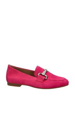   suède loafers met gesp roze