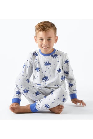   pyjama met all over print blauw