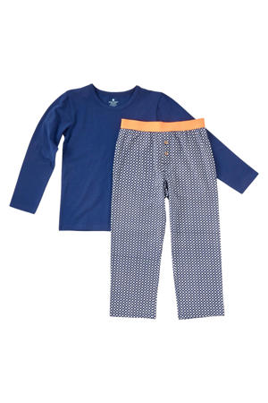 geruite pyjama van katoen blauw