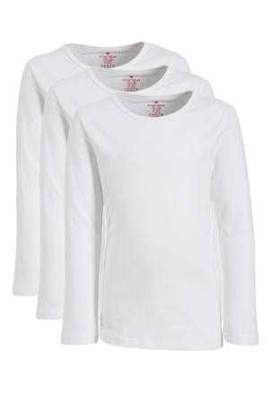 longsleeve - van katoen wit (set van 3)