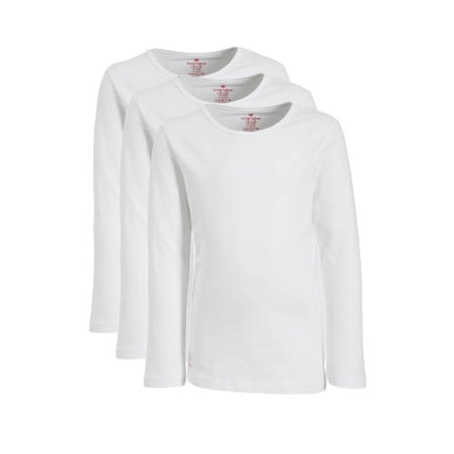 Little Label longsleeve - set van 3 van katoen wit afbeelding