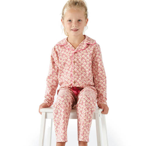 Little Label gebloemde pyjama van biologisch katoen roze