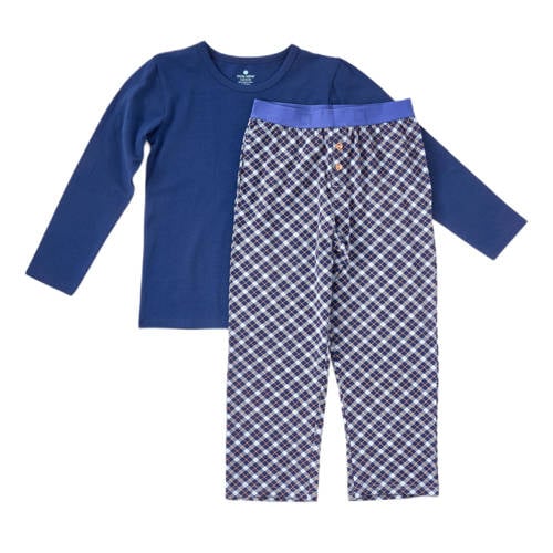 Little Label geruite pyjama van biologisch katoen aqua