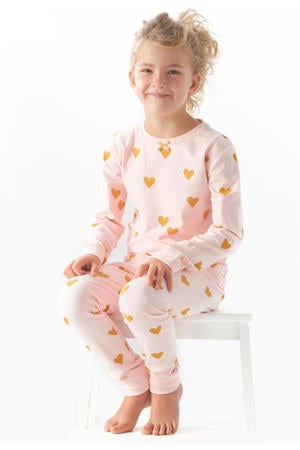 pyjama met hartjes van katoen roze