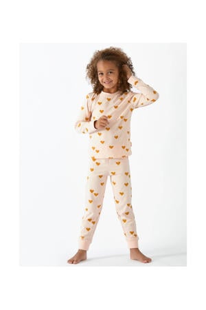 pyjama met hartjes van katoen roze
