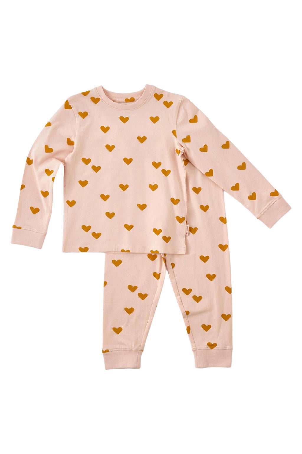 Little Label pyjama met hartjes van katoen roze/goud