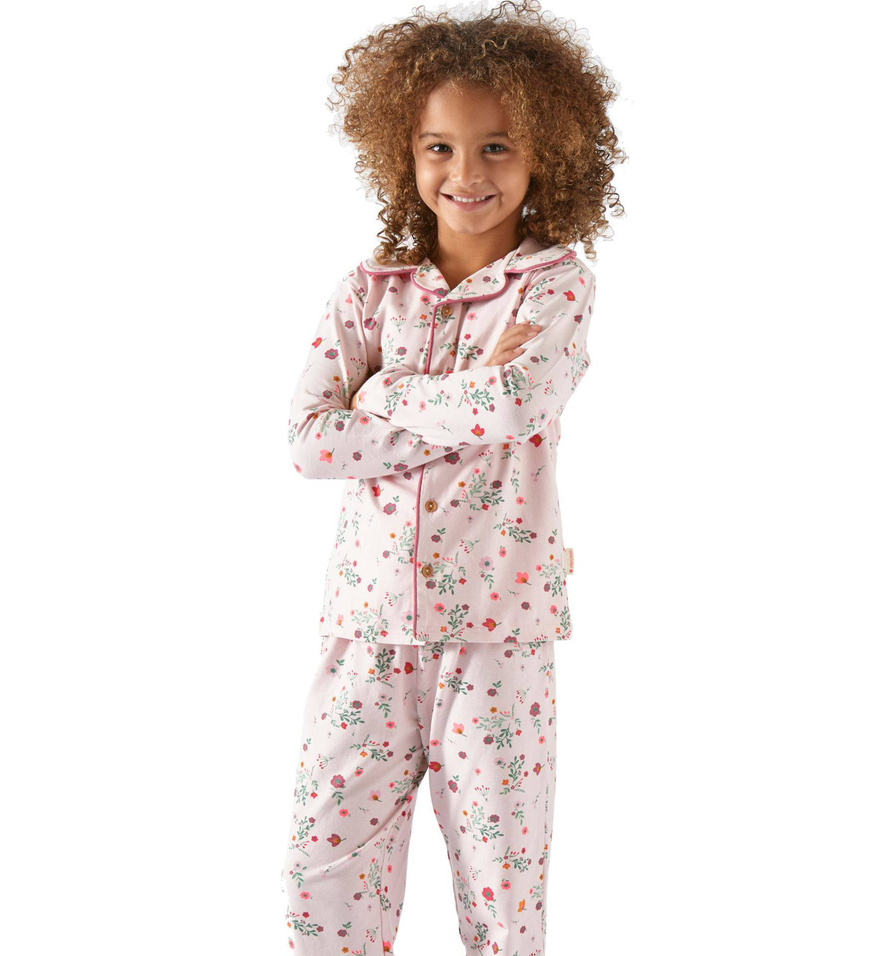 wehkamp Meisjes Kleding Nachtmode Pyjamas Gebloemde pyjama roze 