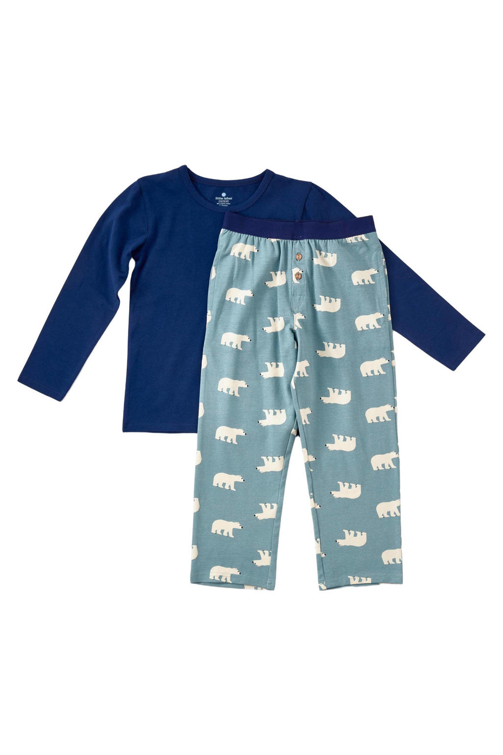 Little Label pyjama met dierenprint van katoen blauw