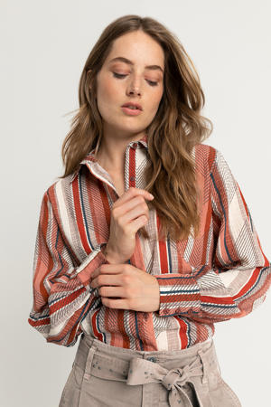 blouse met gekleurde streepprint