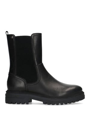 leren enkelboots zwart