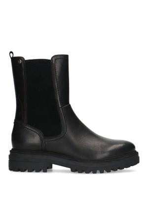 leren enkelboots zwart