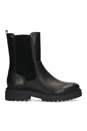 leren enkelboots zwart