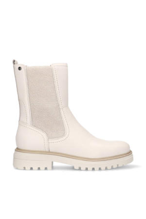leren enkelboots off white