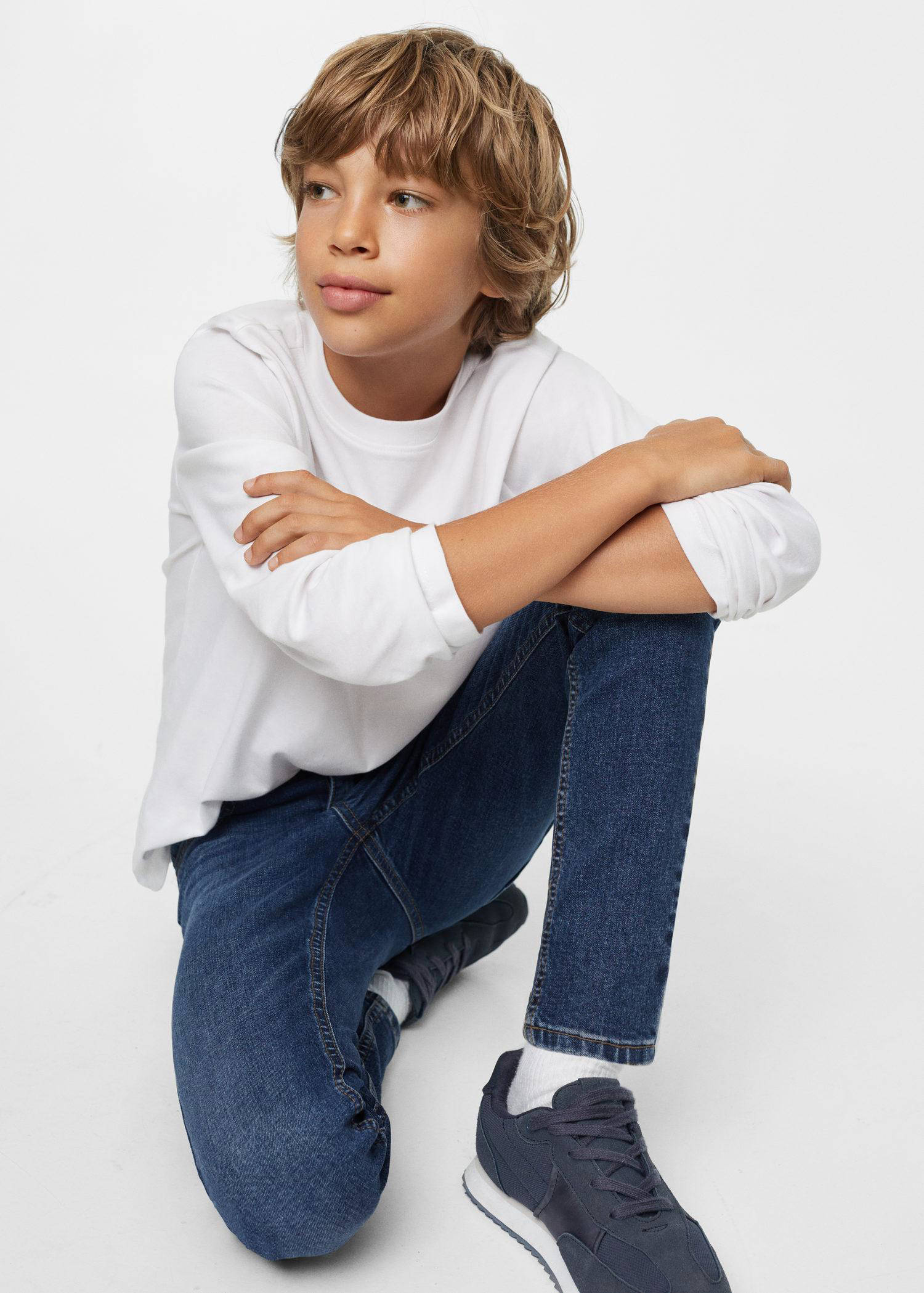 Mango Kids slim fit jeans dark denim | wehkamp